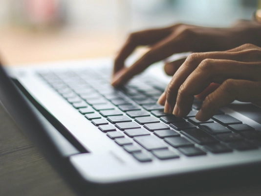 Person using a laptop